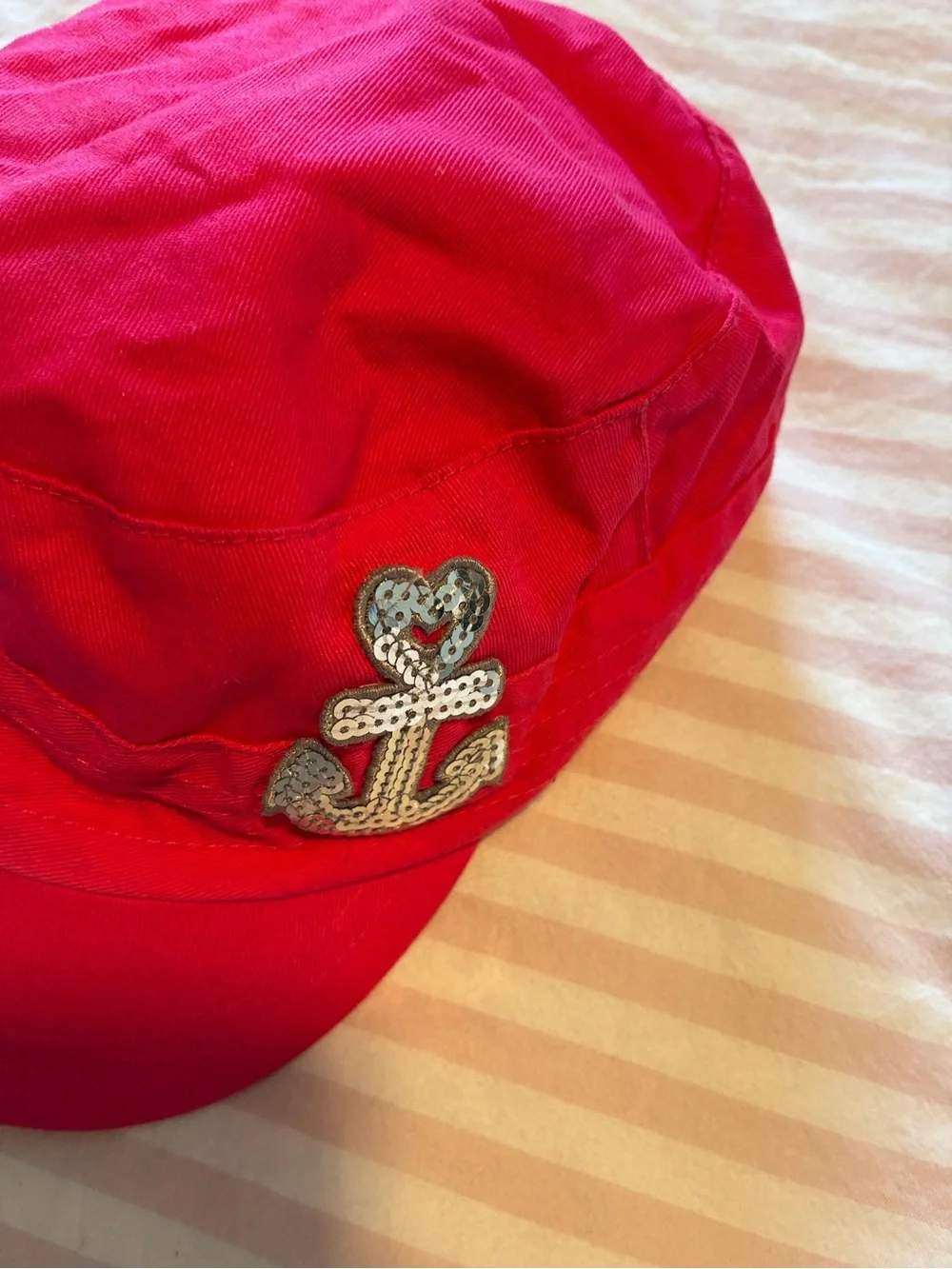 Kids Red Cotton Cap - Unbranded